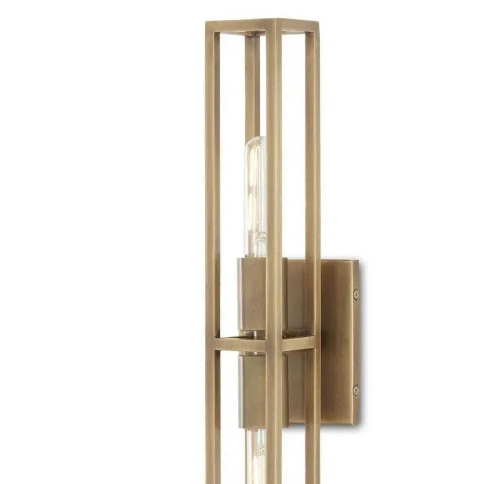 Antique Brass Bergen Brass Wall Sconce - LOOMLAN - Currey & Co - Wall Sconces