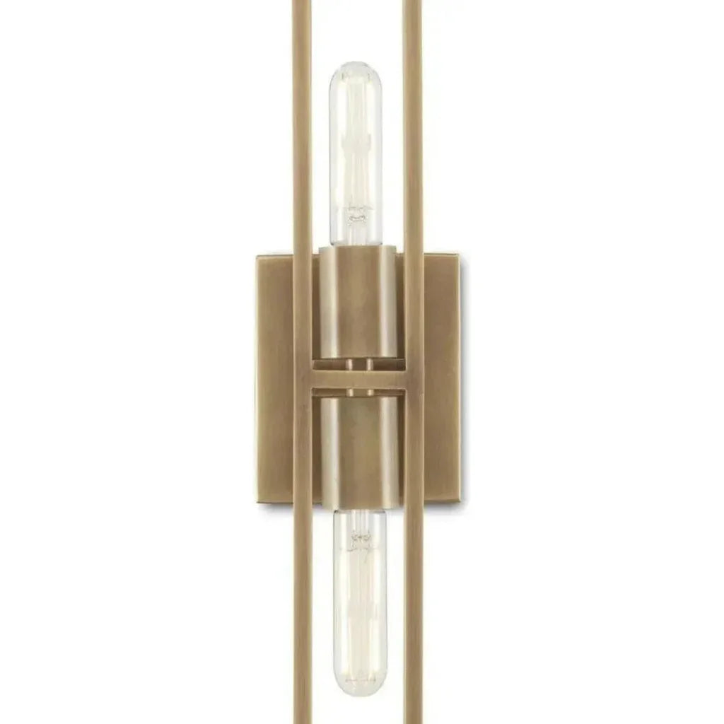 Antique Brass Bergen Brass Wall Sconce - LOOMLAN - Currey & Co - Wall Sconces