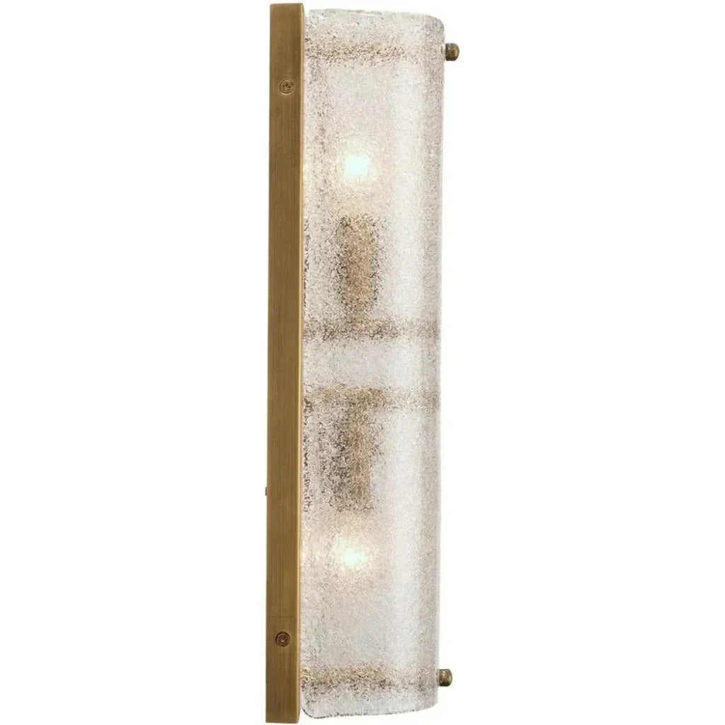 Antique Brass Glass Moet Double Rounded Sconce - LOOMLAN - Jamie Young - Wall Sconces