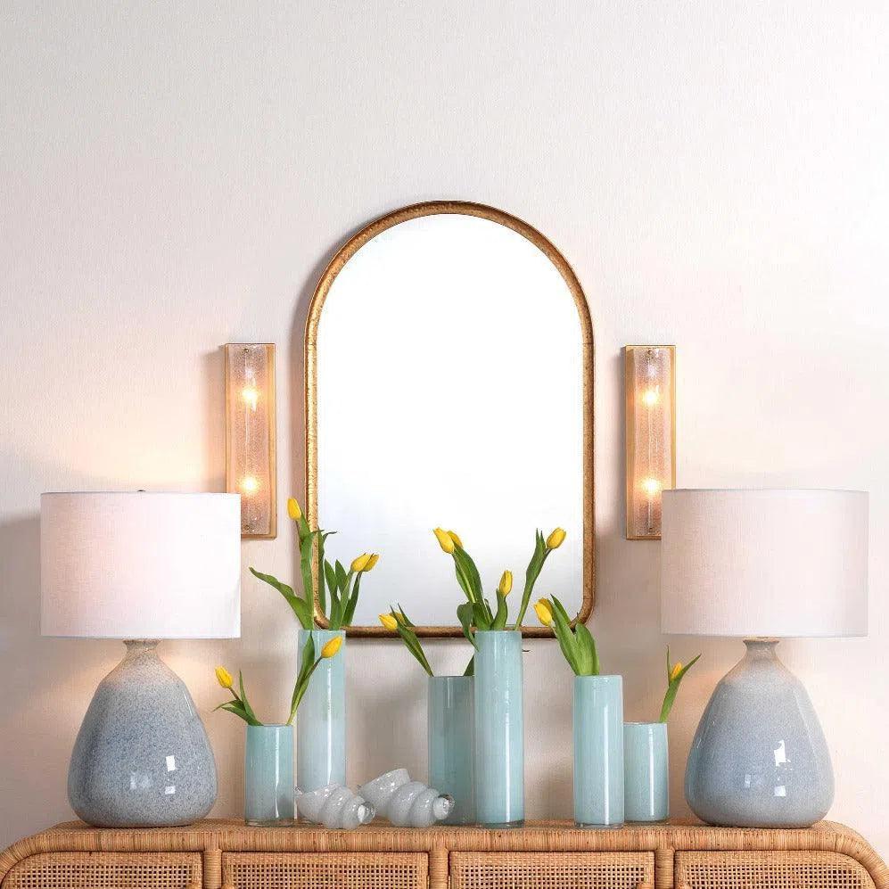 Antique Brass Glass Moet Rounded Sconce - LOOMLAN - Jamie Young - Wall Sconces