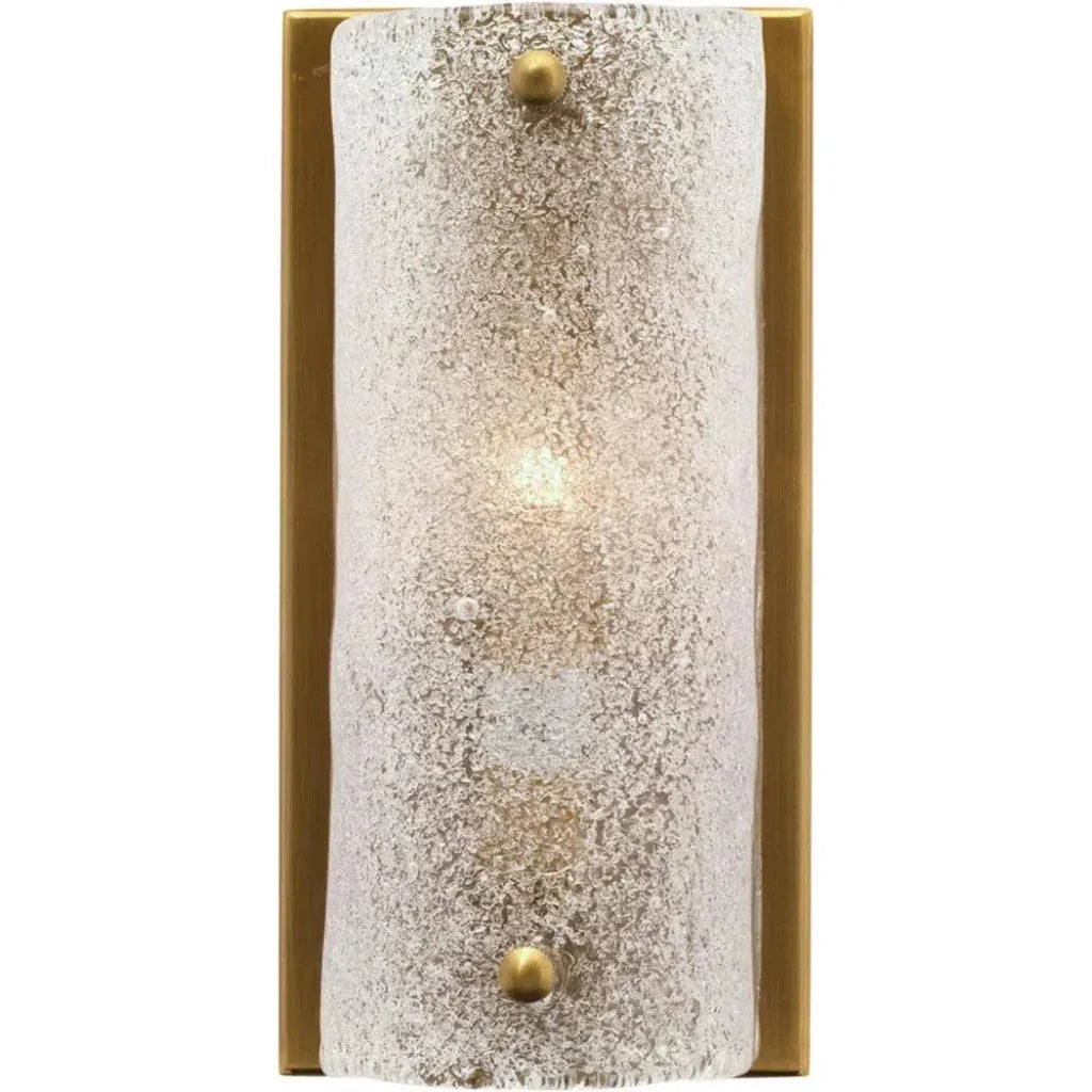 Antique Brass Glass Moet Rounded Sconce - LOOMLAN - Jamie Young - Wall Sconces