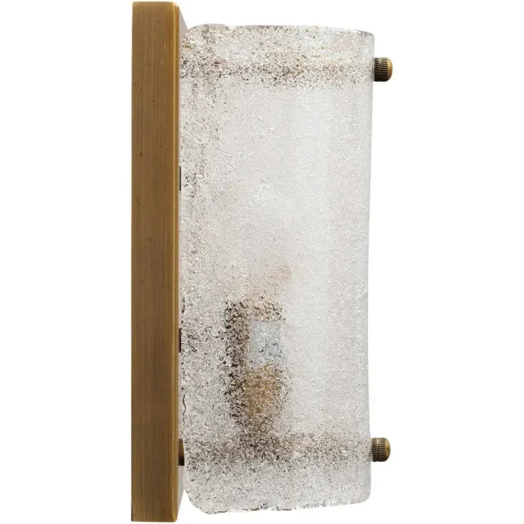 Antique Brass Glass Moet Rounded Sconce - LOOMLAN - Jamie Young - Wall Sconces