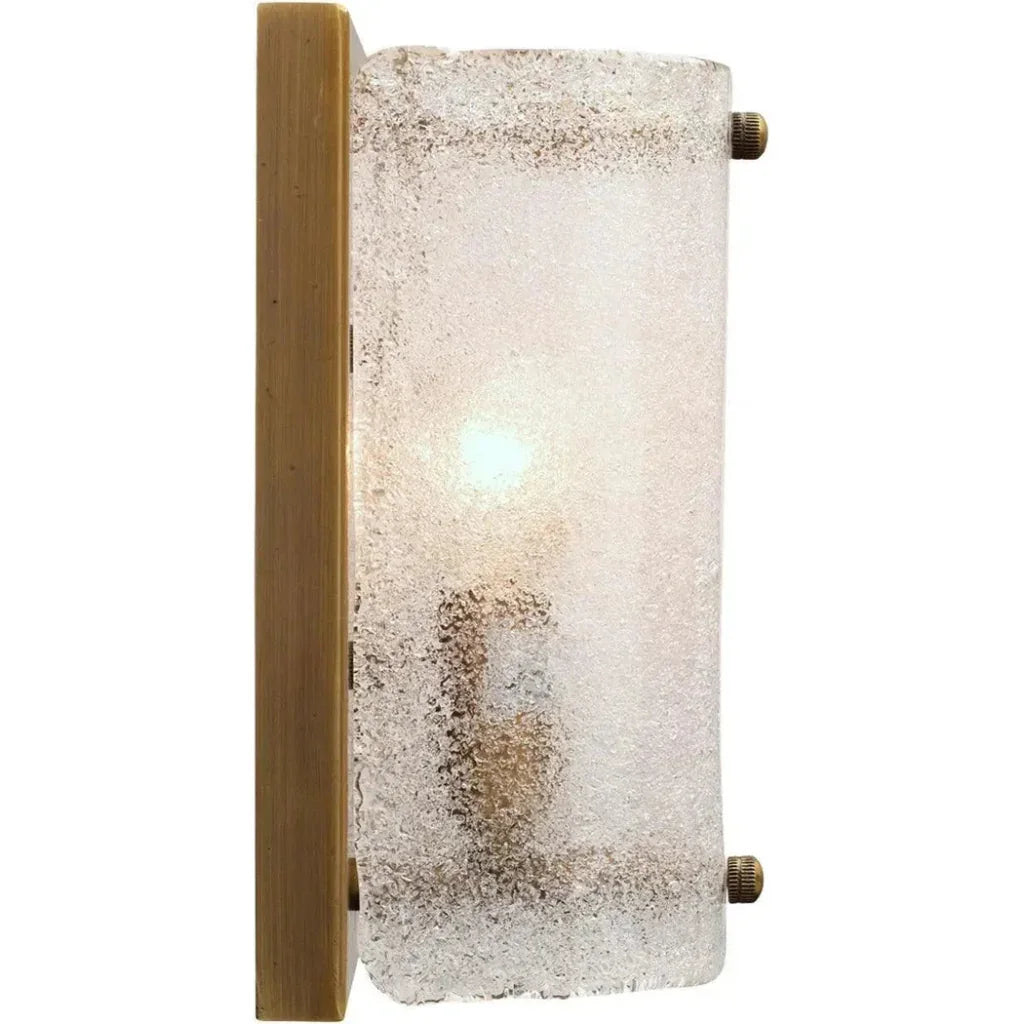 Antique Brass Glass Moet Rounded Sconce - LOOMLAN - Jamie Young - Wall Sconces