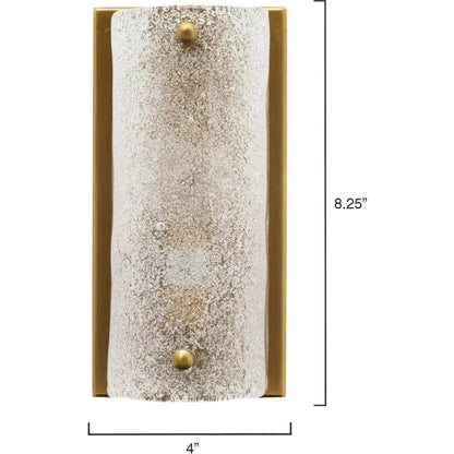 Antique Brass Glass Moet Rounded Sconce - LOOMLAN - Jamie Young - Wall Sconces