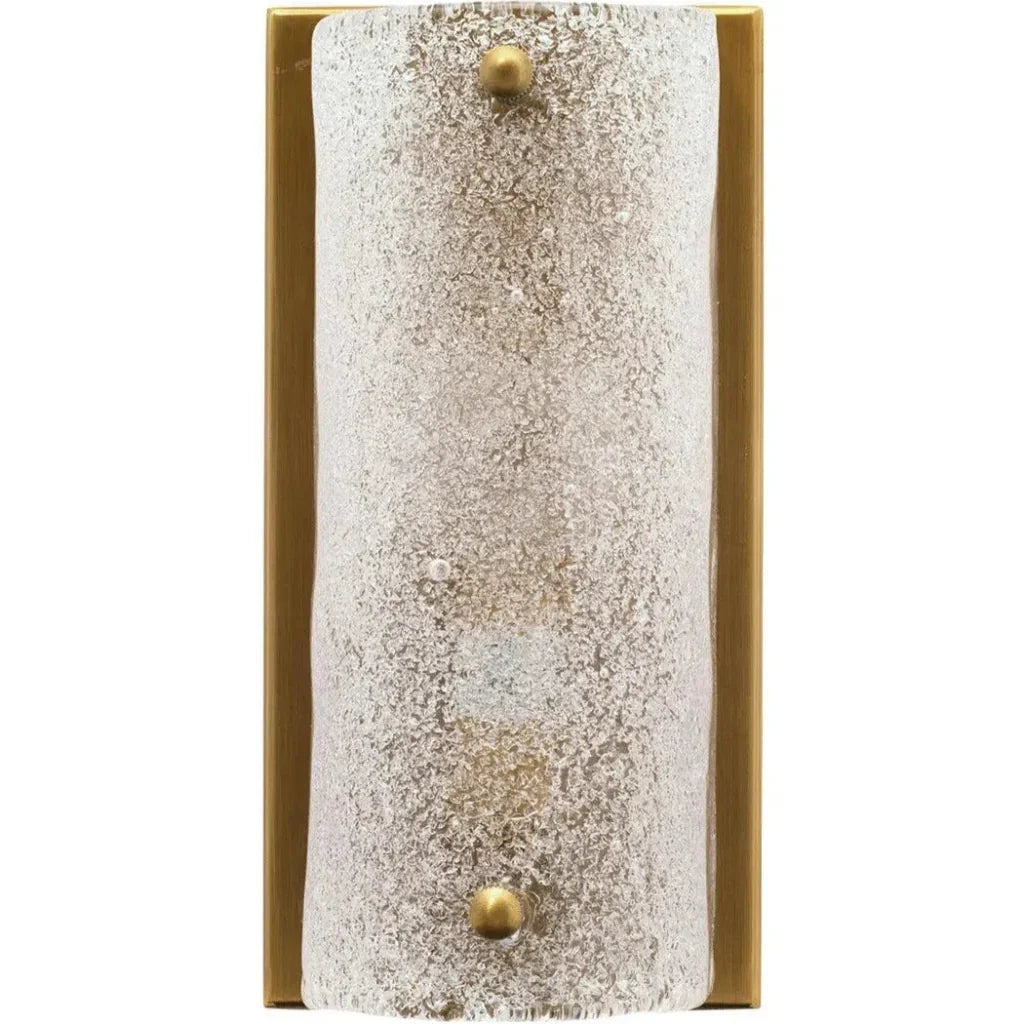 Antique Brass Glass Moet Rounded Sconce - LOOMLAN - Jamie Young - Wall Sconces