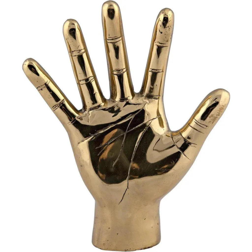 Antique Brass Hand Signs Sculpture