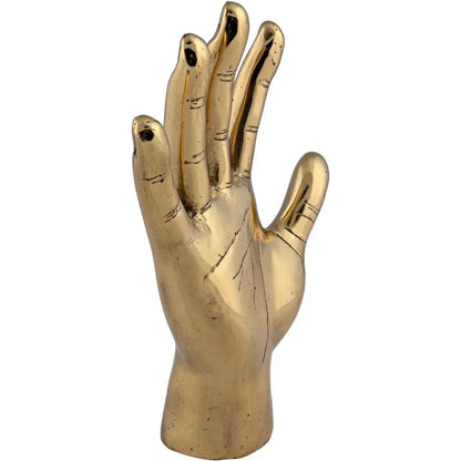 Antique Brass Hand Signs Sculpture