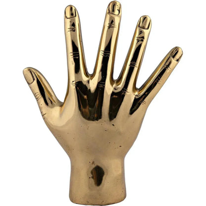 Antique Brass Hand Signs Sculpture