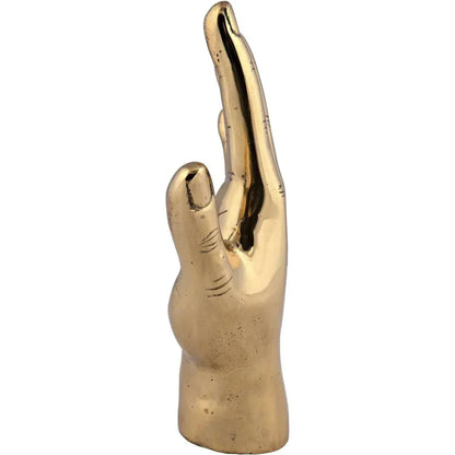 Antique Brass Hand Signs Sculpture