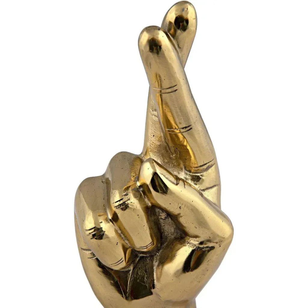Antique Brass Hand Signs Sculpture