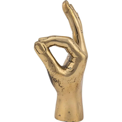 Antique Brass Hand Signs Sculpture