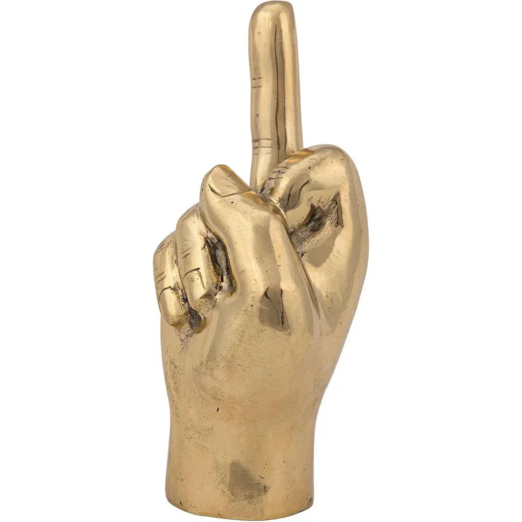 Antique Brass Hand Signs Sculpture