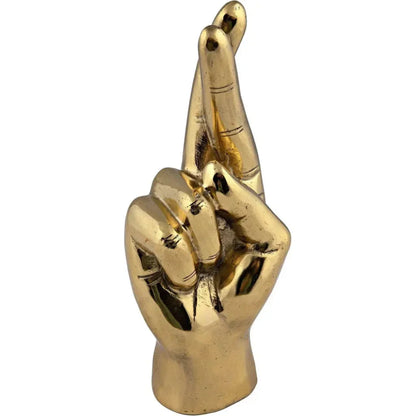 Antique Brass Hand Signs Sculpture