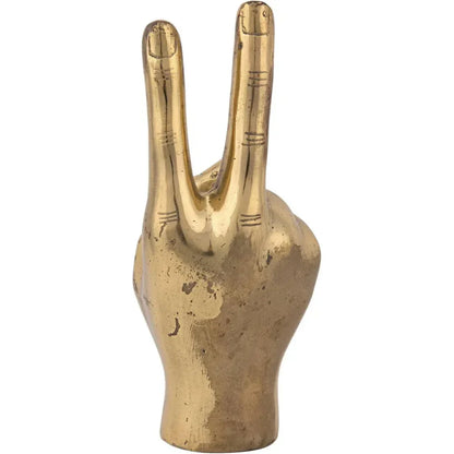 Antique Brass Hand Signs Sculpture
