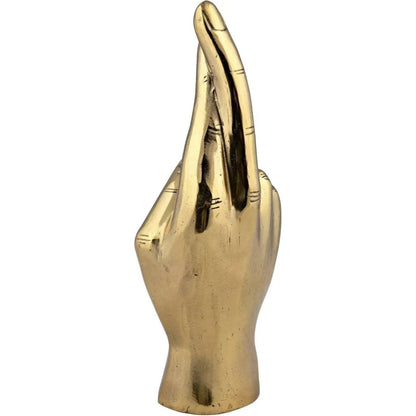 Antique Brass Hand Signs Sculpture