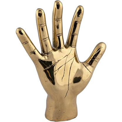 Antique Brass Hand Signs Sculpture