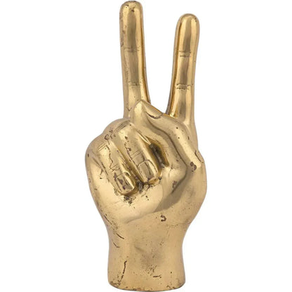 Antique Brass Hand Signs Sculpture