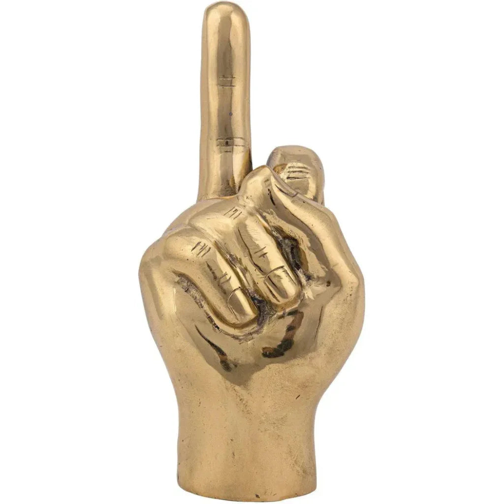 Antique Brass Hand Signs Sculpture