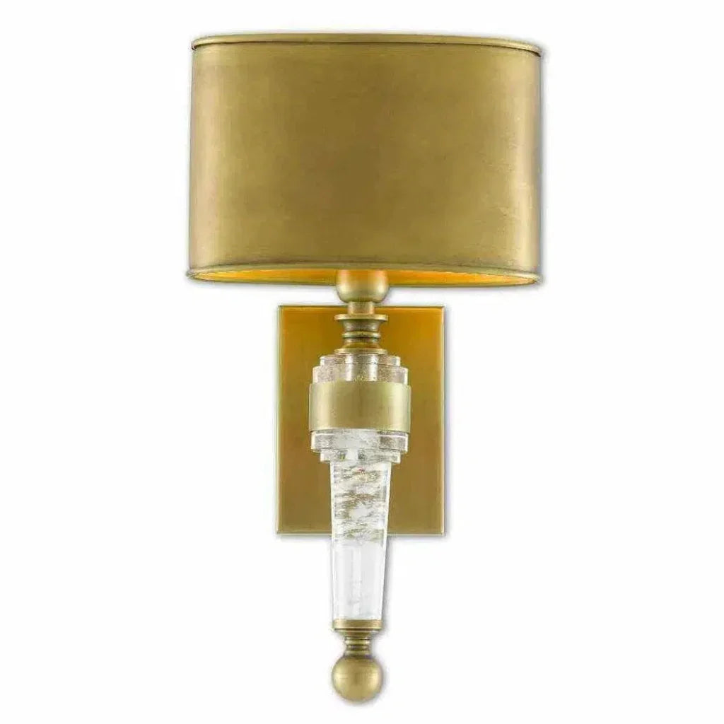Antique Brass Lindau Wall Sconce - LOOMLAN - Currey & Co - Wall Sconces