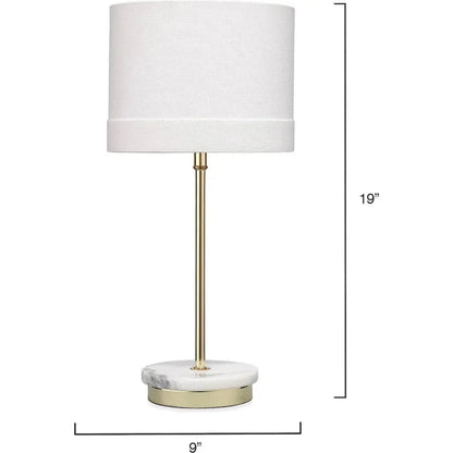 Antique Brass Marble Iron Grace Table Lamp - LOOMLAN - Jamie Young - Table Lamps