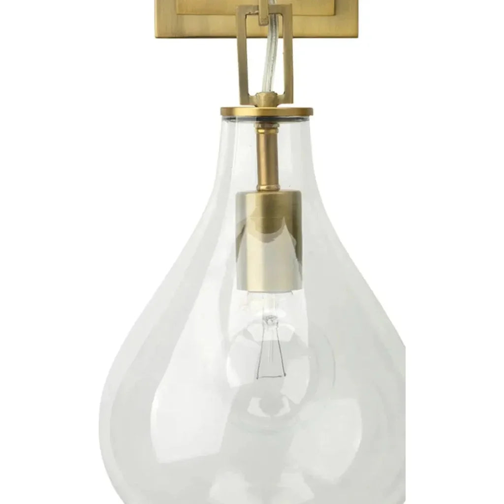 Antique Brass Tear Drop Hanging Wall Sconce - LOOMLAN - Jamie Young - Wall Sconces