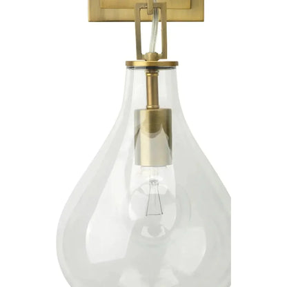 Antique Brass Tear Drop Hanging Wall Sconce - LOOMLAN - Jamie Young - Wall Sconces