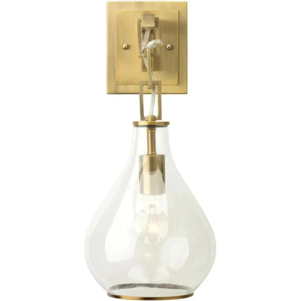 Antique Brass Tear Drop Hanging Wall Sconce - LOOMLAN - Jamie Young - Wall Sconces