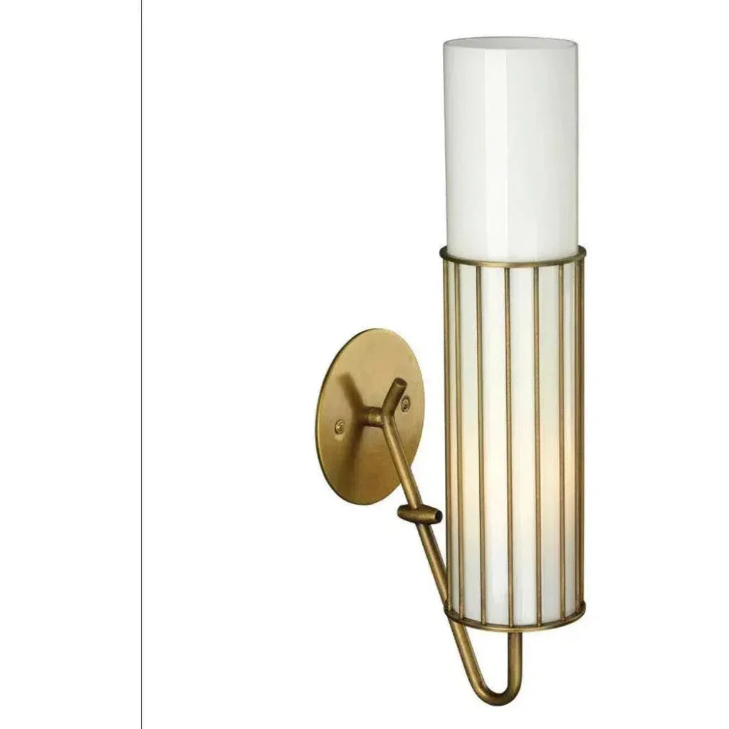 Antique Brass White Glass Torino Wall Sconce - LOOMLAN - Jamie Young - Wall Sconces