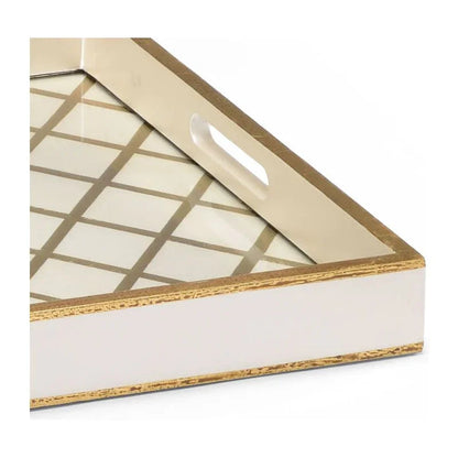 Antique Gold Accent Wooden Tray - LOOMLAN - Chelsea House - Trays