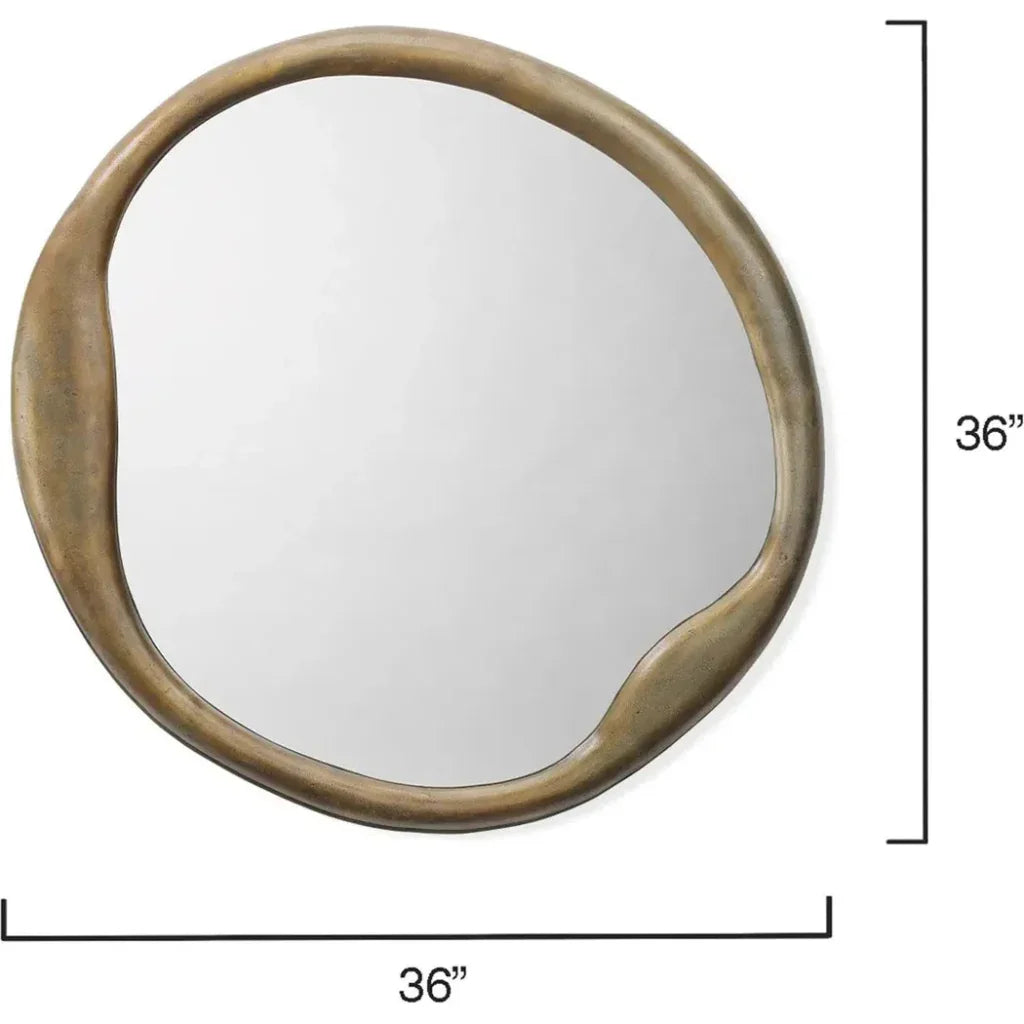Antique Organic Round Wall Mirror