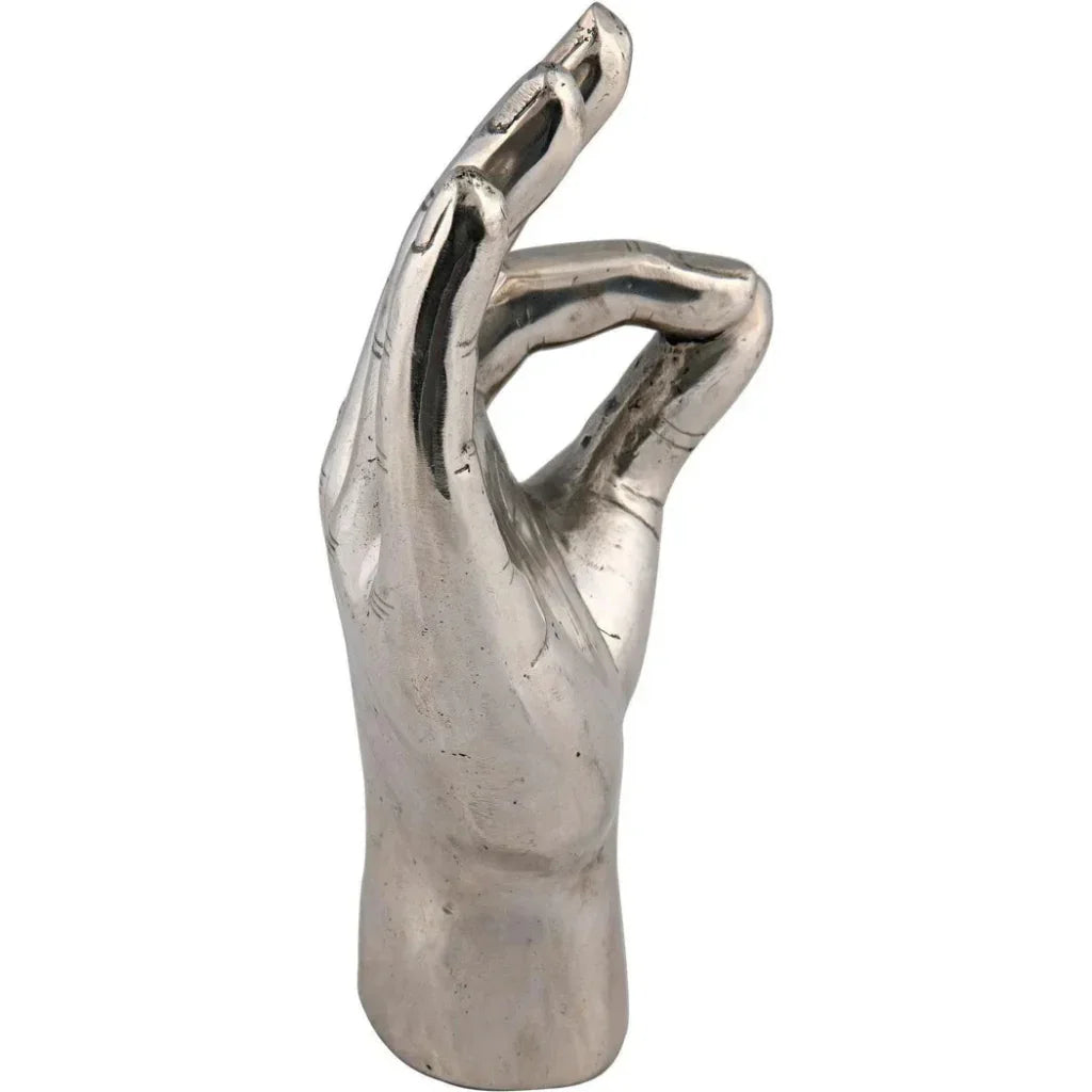 Antique Silver Hand Signs Sculpture