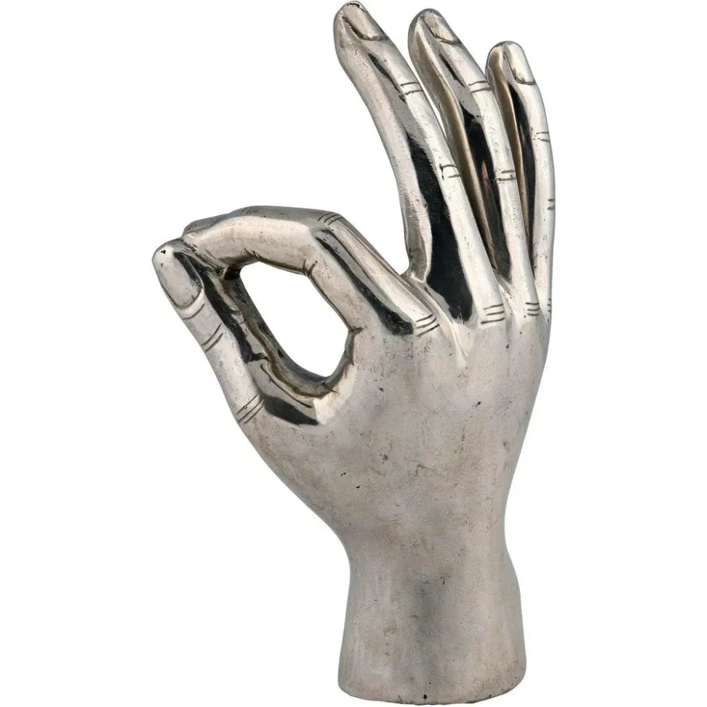 Antique Silver Hand Signs Sculpture