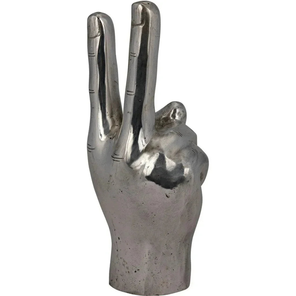 Antique Silver Hand Signs Sculpture