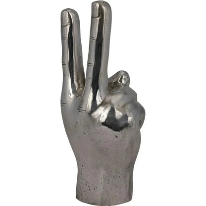 Antique Silver Hand Signs Sculpture