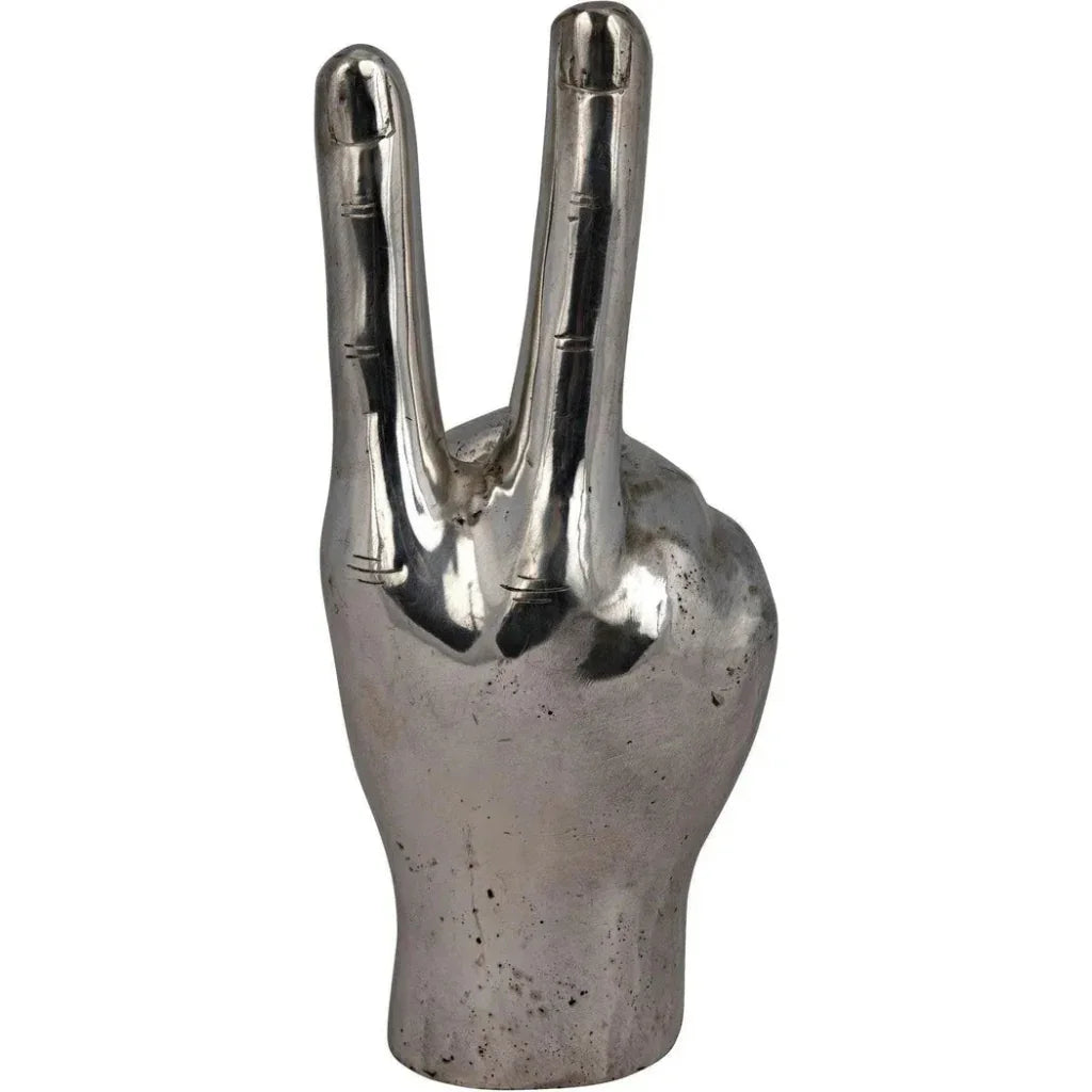 Antique Silver Hand Signs Sculpture