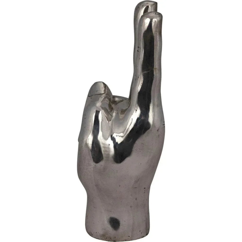 Antique Silver Hand Signs Sculpture