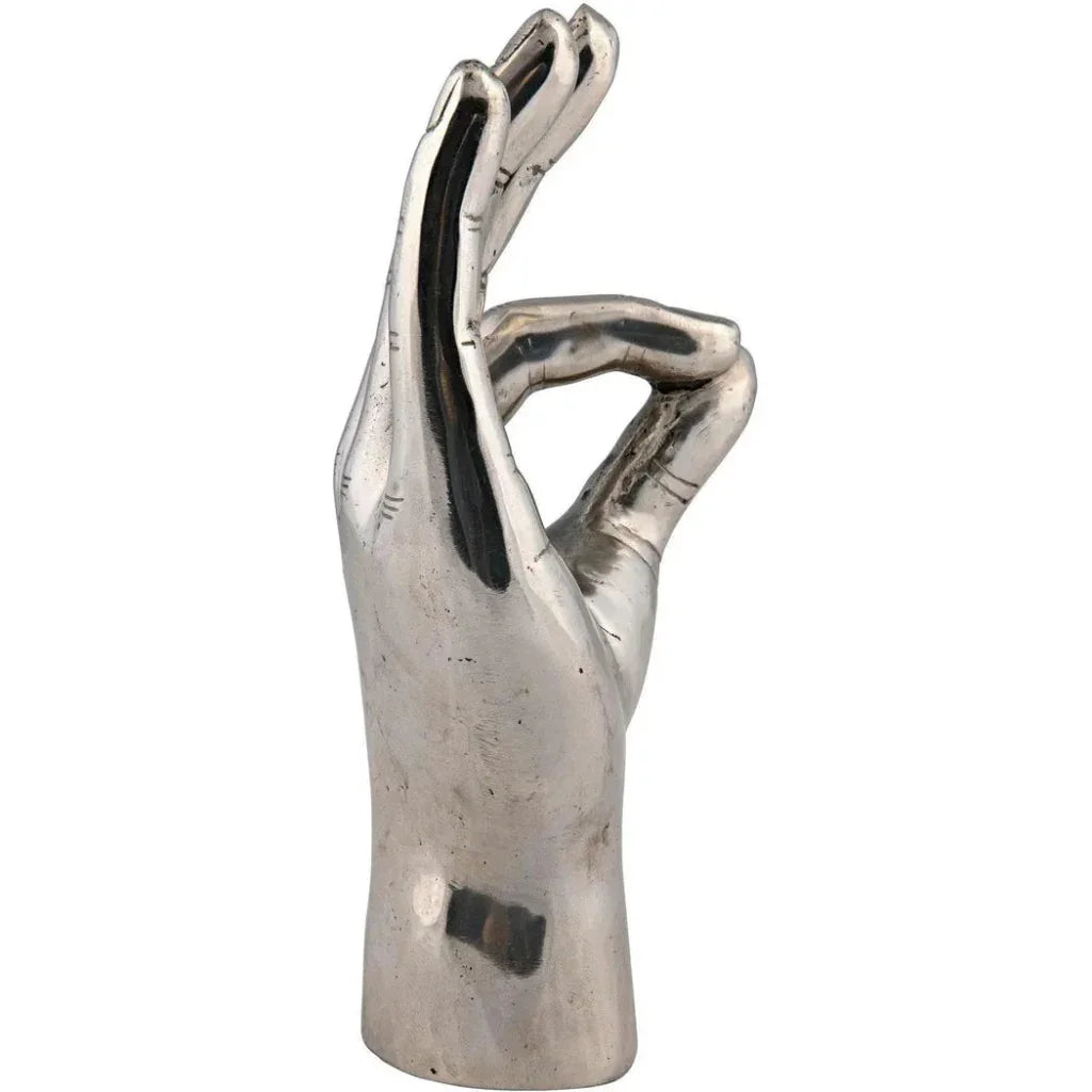 Antique Silver Hand Signs Sculpture
