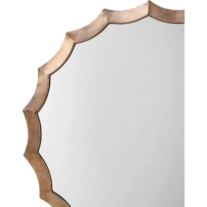 Antique Silver Round Scalloped Wall Mirror - LOOMLAN - Jamie Young - Wall Mirrors