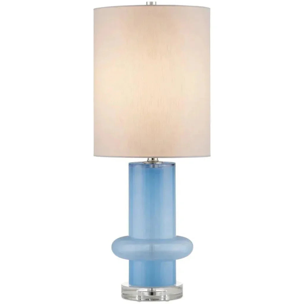 Aquaviva Glass and Metal Blue Table Lamp - LOOMLAN - Currey & Co - Table Lamps