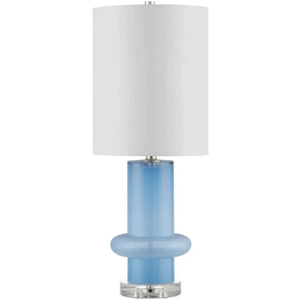 Aquaviva Glass and Metal Blue Table Lamp - LOOMLAN - Currey & Co - Table Lamps