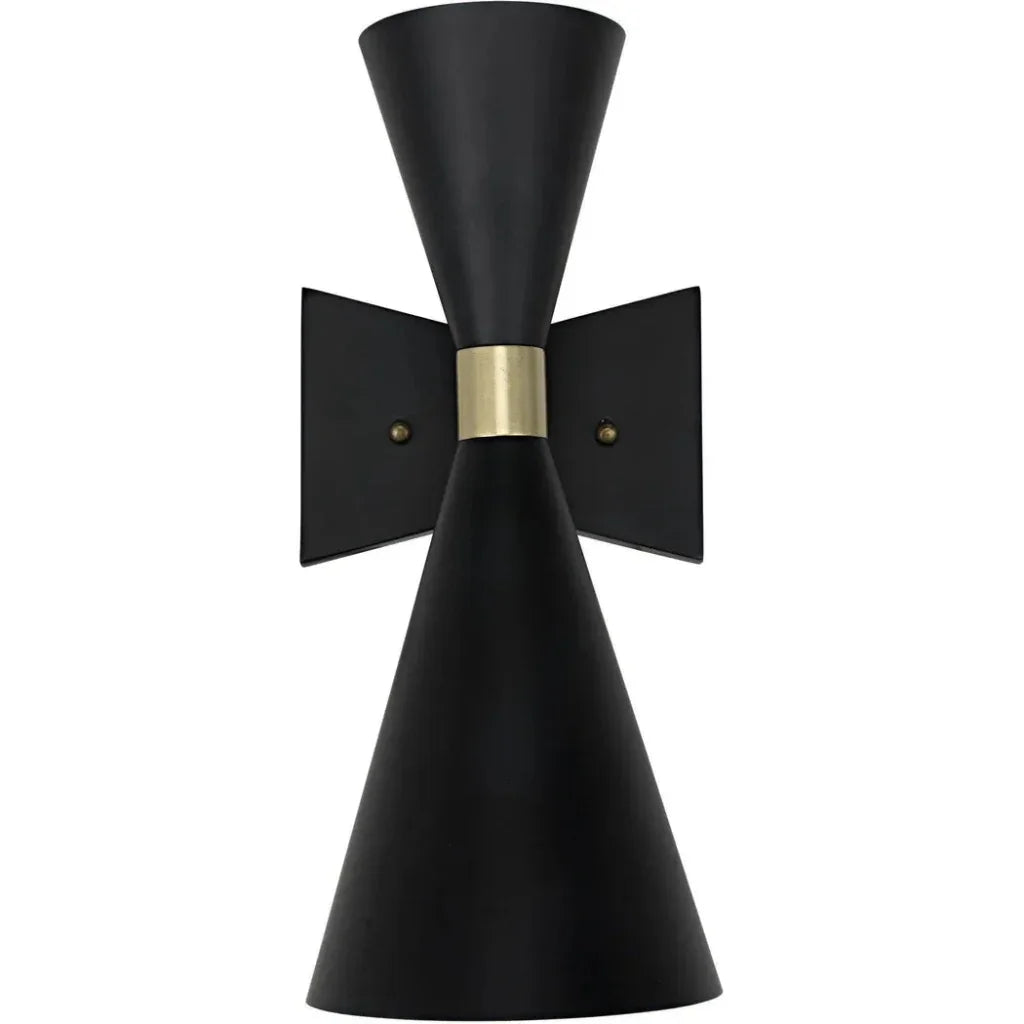 Ariel Black Steel Sconce - LOOMLAN - Noir - Wall Sconces