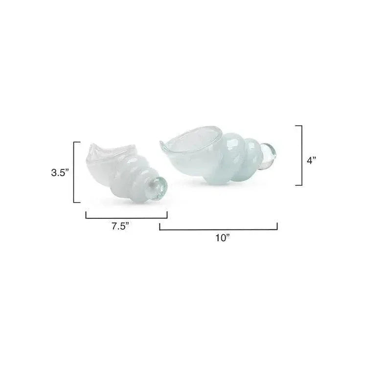 Ariel Blown Glass Shells (Set of 2) - LOOMLAN - Jamie Young - Statues & Sculptures