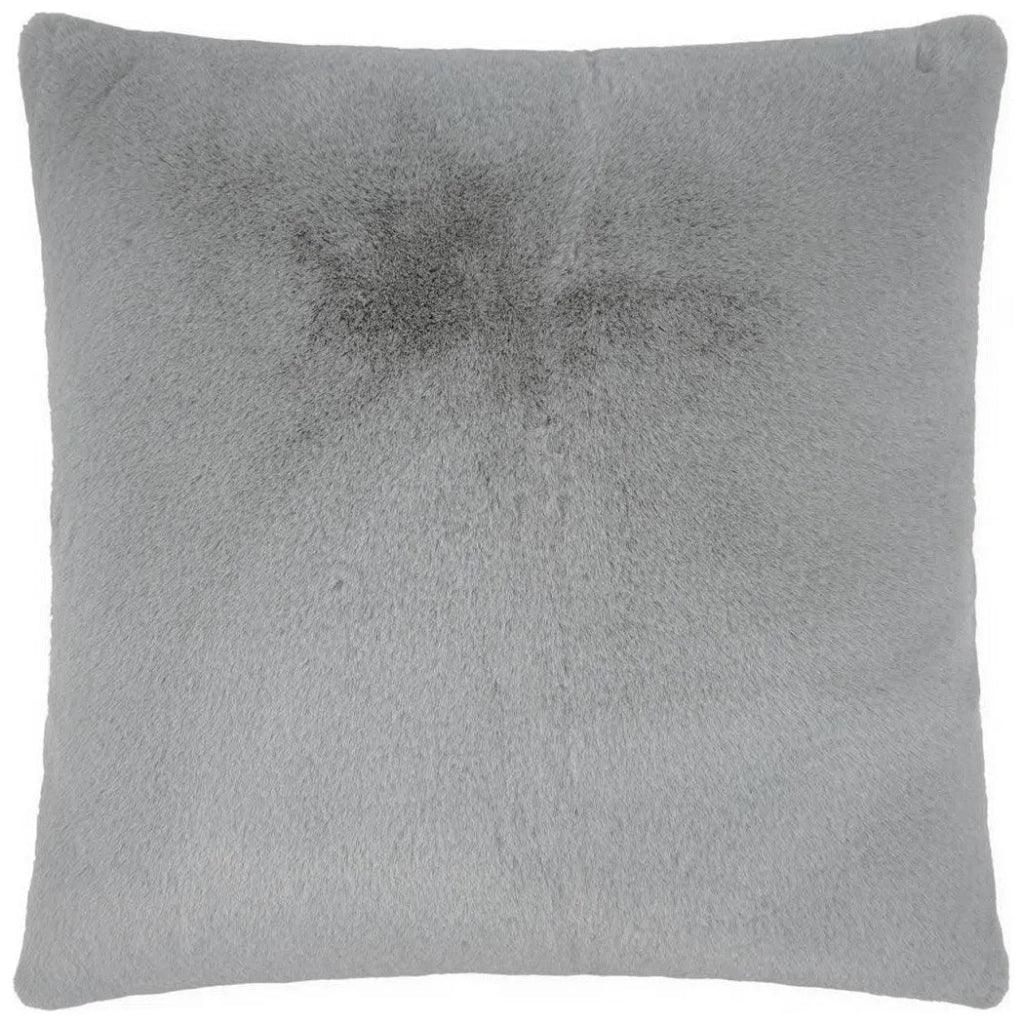 Arlo Faux Fur Solid Grey Large Throw Pillow Insert - LOOMLAN - D.V. Kap - Throw Pillows
