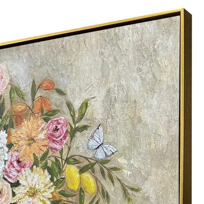 Arrangement in Blue Wood Frame Canvas Art