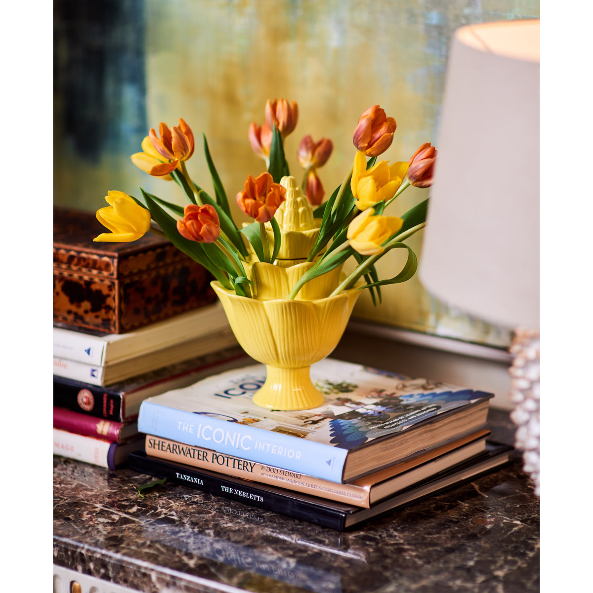 Artichoke Green Ceramic Tulipiere