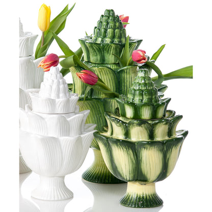 Artichoke Green Ceramic Tulipiere