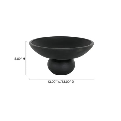 Asha Black Terracotta Accent Bowl - LOOMLAN - Moe's Home - Boxes & Bowls