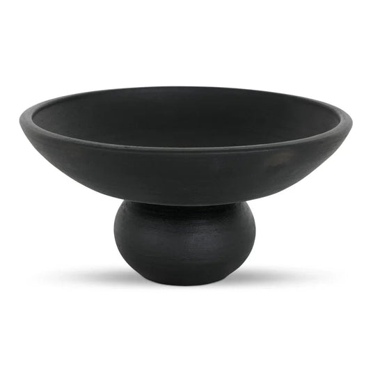 Asha Black Terracotta Accent Bowl - LOOMLAN - Moe's Home - Boxes & Bowls