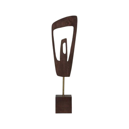 Ashe Wooden Art Marble Base Sculpture - LOOMLAN - Chelsea House - Statues & Sculptures