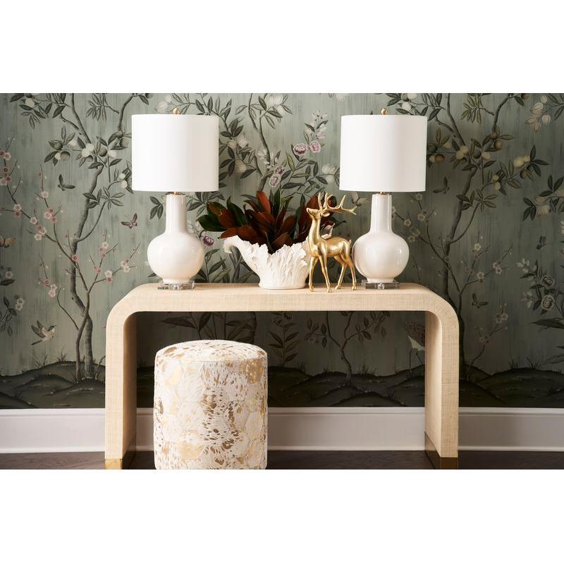 Astor Vase Cream Glazed Ceramic Body Table Lamp - LOOMLAN - Chelsea House - Table Lamps